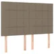Vidaxl Vzglavje postelje sivo-rjavo 144x5x118/128 cm blago