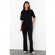 Trendyol Black 100% Cotton Oversize Pattern Spanish Leg Knitted Bottom-Top Set