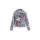 Desigual Prehodna jakna moder denim / zelena / karminsko rdeča / bela