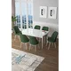 Hanah Home Set Trpezarijski sto i 6 stolica Zen, Zeleno-beli