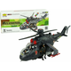Lean-toys Premikajoč vojaški helikopter črn 34cm LED in zvoki