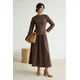 Trendyol Modest Ženska haljina Tctss26Eb00043, Smeđa