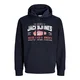 JACK & JONES Majica marine / svetlo rdeča / bela