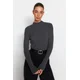 Trendyol Anthracite Stand-up Collar Knitwear Sweater