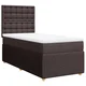 Vidaxl Box spring postelja z vzmetnico temno rjava 80x200 cm blago