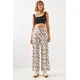 Bianco Lucci Womens Leopard Print Satin Trousers MBMS006