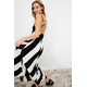 Trendyol Black Printed A-Line Twist/Textured Knitted Maxi Dress
