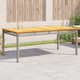 vidaXL Vrtna miza siva 180x90x75 cm poli ratan in akacijev les