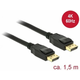 Kabel DELOCK, DisplayPort 1.2 (M) na DisplayPort (M) 4K, 60Hz, 1,5m