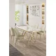 Hanah Home Set Trpezarijski sto i 4 stolice, Krem-beli