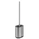 BIAGIO wall-hunng/freestanding silicone toilet brush, brushed stainless steel - Nerjaveče jeklo mat - 114x450x77 mm - Gedy - 24 - Nerjaveče jeklo; Plastika - Ščetka za stranišče - Kvadratni - 114 - 450 - 77 - 14