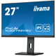 IIYAMA 27 ETE IPS-panel, 1920x1080, 250cd/m2, 13cm Height Adj. Stand, Speakers, VGA, HDMI, DisplayPort, 4ms, USB-HUB 2x2.0