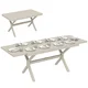 OUTSUNNY Miza za vrt raztegljiva za 8-10 oseb 154/214x85cm, miza za kosilo raztegljiva zunanja iz aluminija s ploščo z lesnim efektom, noge v obliki x iz jekla za patio, teraso, balkon, srebrno siva