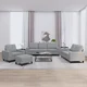 4-dijelni set sofa svjetlosivi od tkanine
