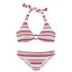 VENICE BEACH Bikini modra / svetlo roza / črna / bela