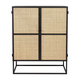 Visoka komoda iz črnega ratana 80x100 cm Guuji - White Label