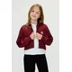 Otroška bomber jakna Calvin Klein Jeans bordo barva, IG0IG03076