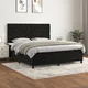 shumee Box spring postelja z vzmetnico črna 180x200 cm žamet
