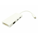 E-GREEN Adapter USB 3.1 tip C (M) - Display Port + HDMI + VGA + DVI (F) beli