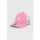 Otroška baseball kapa 47brand roza barva