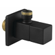 Kotni ventil z rozeto, kvadraten, 1/2 x 3/8, mat črn - Mat črna - Medenina - Brez filtra