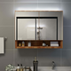 LED kupaonski ormarić s ogledalom boja hrasta 80x15x60 cm MDF