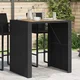Vrtni barski stol s drvenom pločom crni 105x80x110 cm poliratan