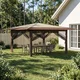 vidaXL Gazebo z 4 stranami 4 x 4 m Kremna in rjava