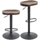 HOMCOM HOMCOM barski stol brestov les, kovina 41,5D x 41,5Š x 61 82V cm Temno rjav, (5000242612)