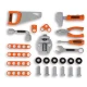 Delavnica v kovčku 2v1 Bricolo Pametna delovna miza Black&Decker Smoby raztegljiva delovna miza z orodjem 30 dodatkov