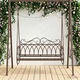 vidaXL Gugalna klop Jeklo 112 x 60 x 126,5 cm Antik rjava