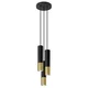 Sollux SL.0955 - Luster na sajli LOOPEZ 3xGU10/10W/230V okrugli crna/zlatna
