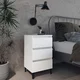 vidaXL vidaXL Nočna omarica s kovinskimi nogami bela 40x35x69 cm, (20624238)