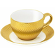 Le Coq Zlata skodelica za čaj s podstavkom Deras 200ml, lder034or153020, porcelan