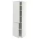METOD Visoki element s policama/2 vrata, bela/Aspudden svetlosiva, 60x60x200 cm
