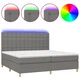 Vidaxl Box spring postelja z vzmetnico LED temno siva 200x200 cm blago