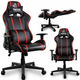 Raptor-X vrtljivi pisarniški gaming stol črne barve z rdečimi črtami KO10X