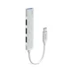 Aluminijasta USB hub postaja Havit HB41 s štirimi USB izhodi - 3x USB 2.0, 1x USB 3.0 - srebrn - USB-C priključek