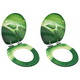 vidaXL Deska za WC školjko s pokrovom 2 kosa mediapan zelena kapljica