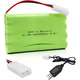 YUNIQUE GREEN-CLEAN Polnilna baterija AA 9,6 V 2000 mAh s priključkom Tamiya in polnilnim kablom USB - idealna za avtomobile, tovornjake, rezervoarje in RC čolne - 100x57x15 mm - 100 g