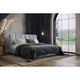 MID.YOU OBLAZINJENA POSTELJA 140 cm x 200 cm , les, tekstil, leseni material modra