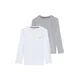 TOMMY HILFIGER Majica svetlo siva / bela