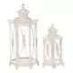 Autronic Svetilka Metal lantern - hexagonal, white, price for a set of 2 sizes (LUC304)