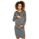 Obleka za nosečnice in dojenje s kapuco - siva - M