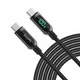 shumee Kabel USB C - USB tipa C 1,2 m 100 W z zaslonom napajalne moči, črne barve SooPii