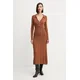 Obleka Twinset rjava barva, 252TP3110