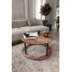 HANAH HOME Sto za dnevnu sobu Hole Round Walnut