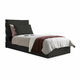 Crni tapecirani krevet za jednu osobu s podnicom 90x200 cm Sleepy Luna - Miuform