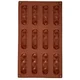 Excellent Houseware Silikonski model za piškote in praline, rjav, 29,5 x 17 x 1,5 cm