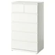 STORKLINTA Predalnik s 6 predali, bela, 70x50x120 cm